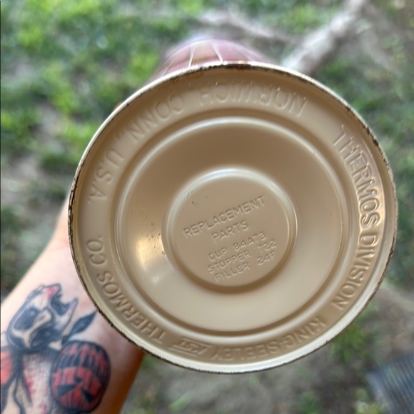 Vintage Thermos Pink and Red Mosaic Vacuum Flask hot/cold liquids eguc - Picture 4 of 14